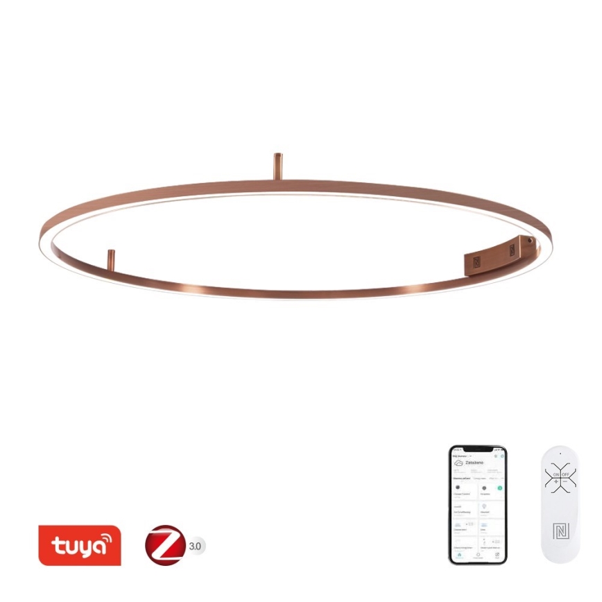 Immax NEO 07325-120C - LED dimbar taklampa FINO LED/72W/230V 120 cm Tuya roséguld + fjärrkontroll