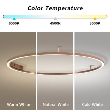 Immax NEO 07325-120C - LED dimbar taklampa FINO LED/72W/230V 120 cm Tuya roséguld + fjärrkontroll