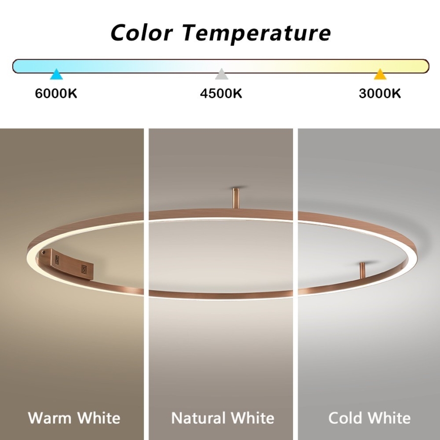 Immax NEO 07325-120C - LED dimbar taklampa FINO LED/72W/230V 120 cm Tuya roséguld + fjärrkontroll