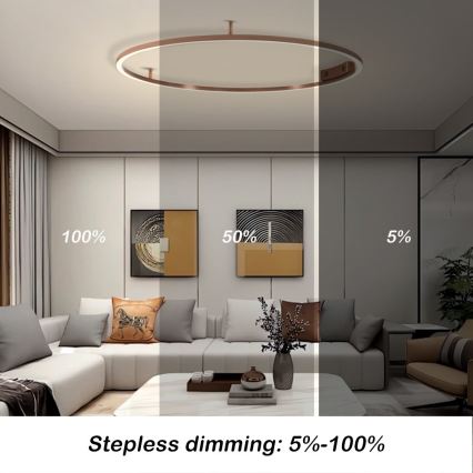 Immax NEO 07325-120C - LED dimbar taklampa FINO LED/72W/230V 120 cm Tuya roséguld + fjärrkontroll