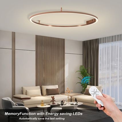 Immax NEO 07325-120C - LED dimbar taklampa FINO LED/72W/230V 120 cm Tuya roséguld + fjärrkontroll