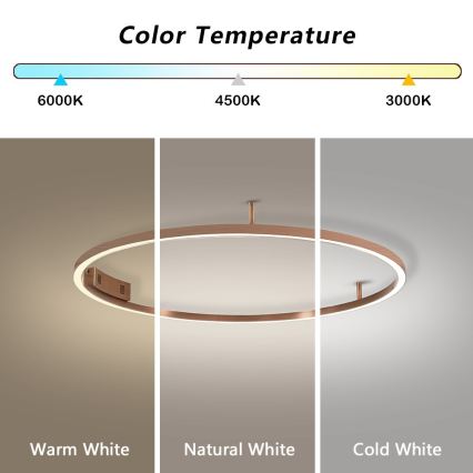 Immax NEO 07326-80C - LED dimbar taklampa FINO LED/55W/230V 80 cm Tuya roséguld + fjärrkontroll