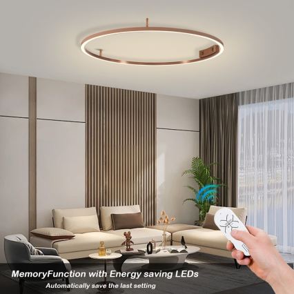 Immax NEO 07326-80C - LED dimbar taklampa FINO LED/55W/230V 80 cm Tuya roséguld + fjärrkontroll