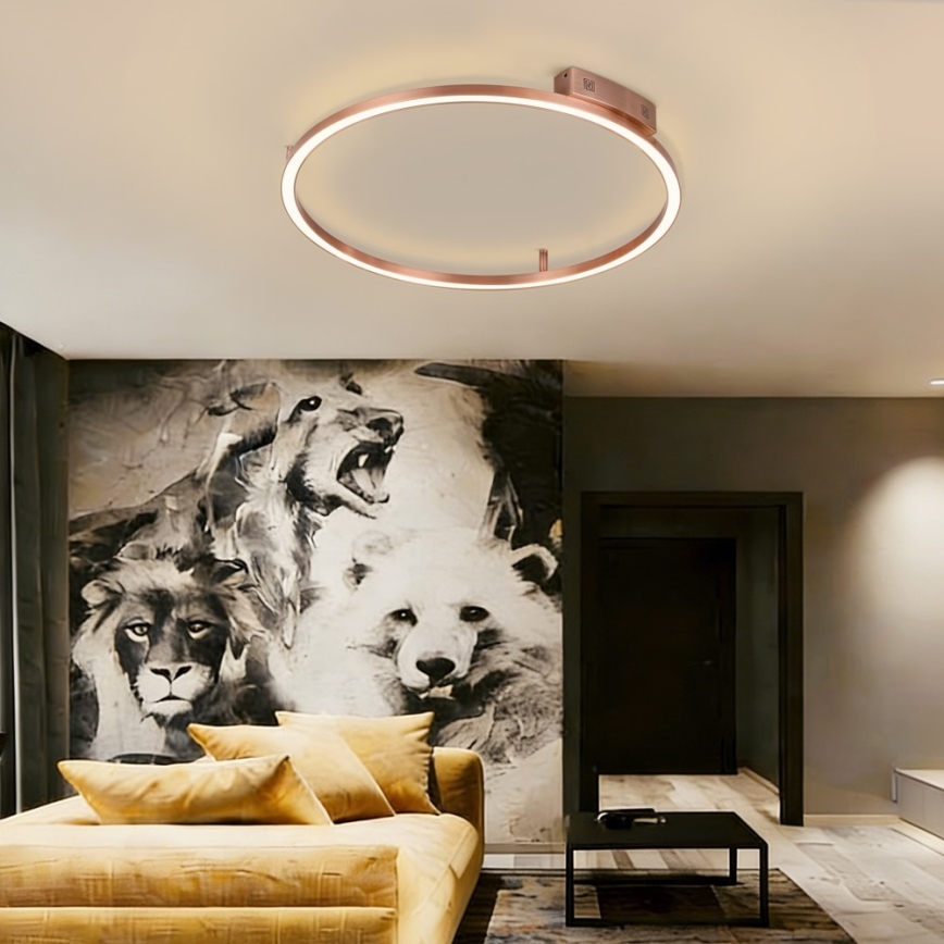 Immax NEO 07326-80C - LED dimbar taklampa FINO LED/55W/230V 80 cm Tuya roséguld + fjärrkontroll