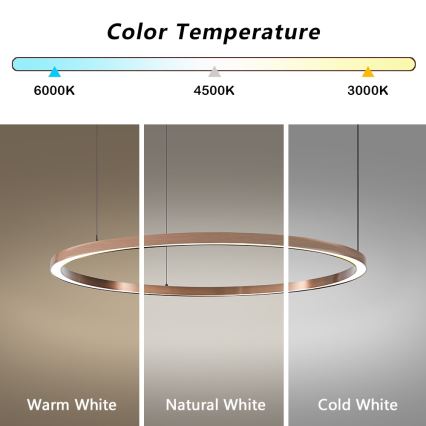 Immax NEO 07327L - LED-dimbar pendellampa med vajer FINO LED/55W/230V 80 cm Tuya roséguld + fjärrkontroll