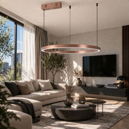 Immax NEO 07327L - LED-dimbar pendellampa med vajer FINO LED/55W/230V 80 cm Tuya roséguld + fjärrkontroll