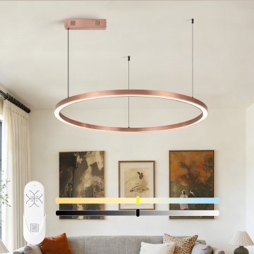Immax NEO 07327L - dimbar LED-pendel på kabel FINO LED/55W/230V 80 cm roséguld Tuya + fjärrkontroll