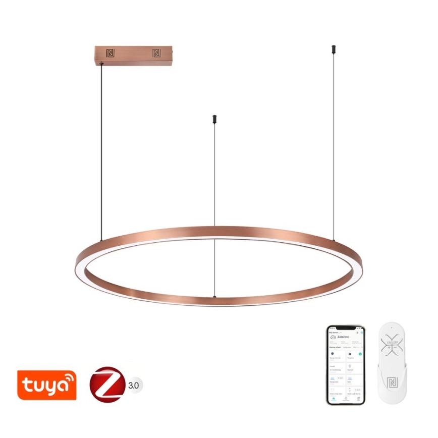 Immax NEO 07327L - dimbar LED-pendel på kabel FINO LED/55W/230V 80 cm roséguld Tuya + fjärrkontroll