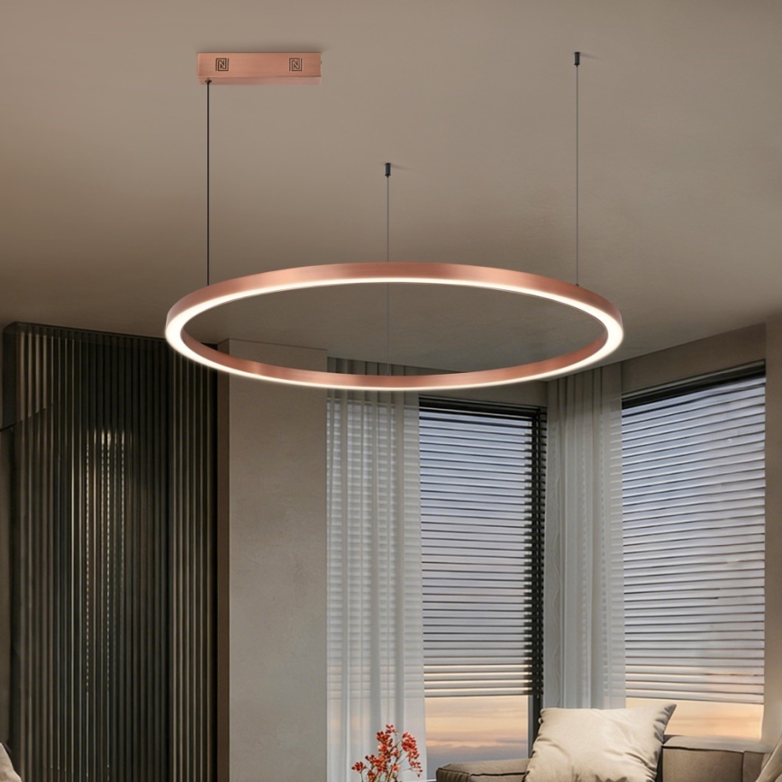 Immax NEO 07327L - dimbar LED-pendel på kabel FINO LED/55W/230V 80 cm roséguld Tuya + fjärrkontroll