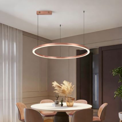 Immax NEO 07327L - dimbar LED-pendel på kabel FINO LED/55W/230V 80 cm roséguld Tuya + fjärrkontroll