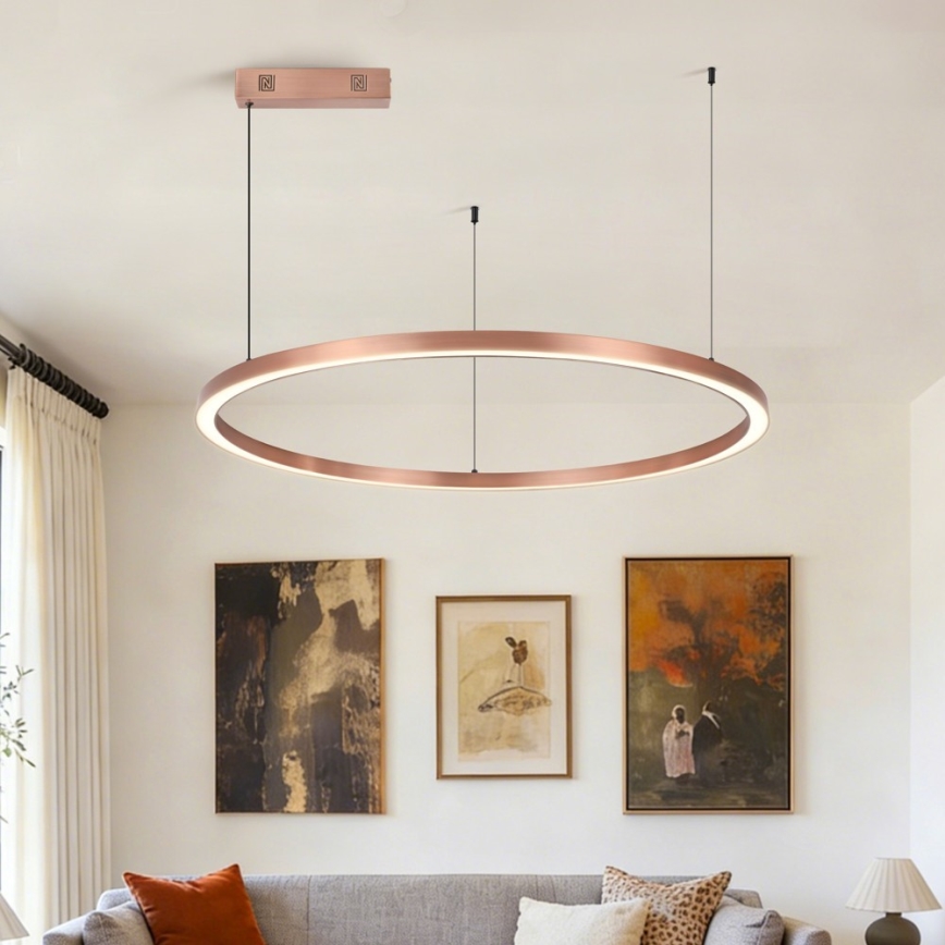 Immax NEO 07327L - dimbar LED-pendel på kabel FINO LED/55W/230V 80 cm roséguld Tuya + fjärrkontroll