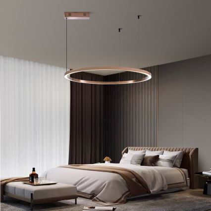 Immax NEO 07327L - dimbar LED-pendel på kabel FINO LED/55W/230V 80 cm roséguld Tuya + fjärrkontroll