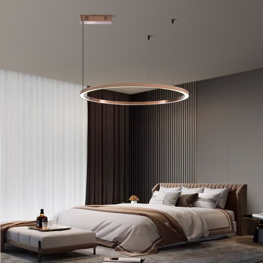 Immax NEO 07327L - dimbar LED-pendel på kabel FINO LED/55W/230V 80 cm roséguld Tuya + fjärrkontroll