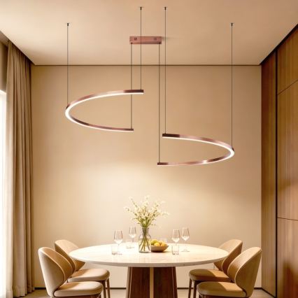 Immax NEO 07328L - LED-dimbart pendelarmatur FINO LED/72W/230V 120 cm Tuya roséguld + fjärrkontroll