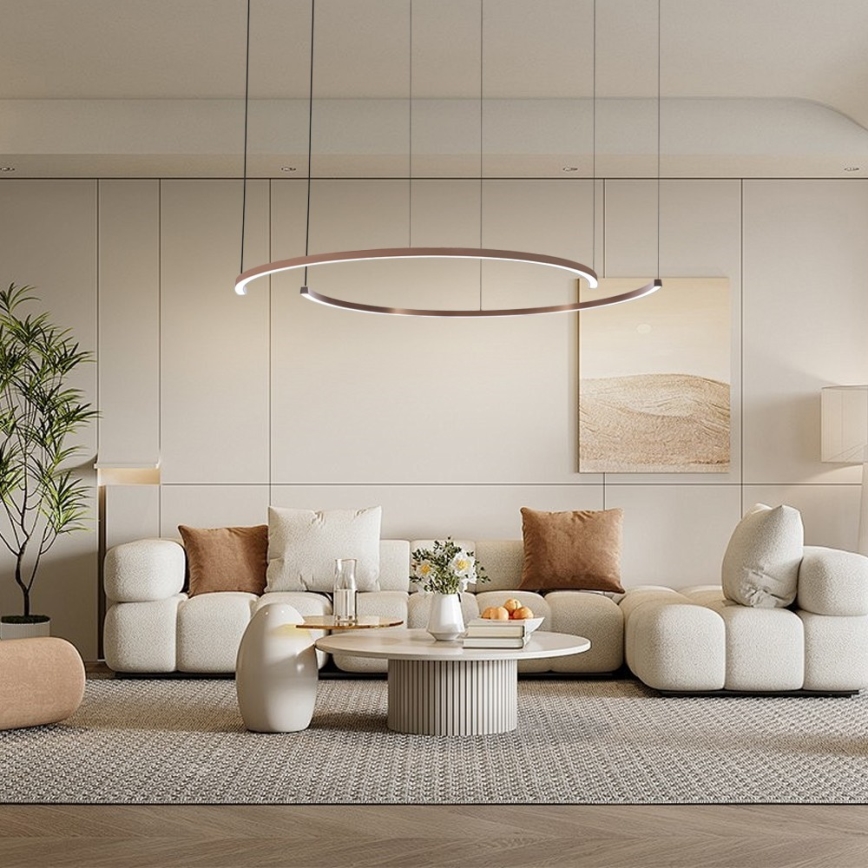 Immax NEO 07328L - LED-dimbart pendelarmatur FINO LED/72W/230V 120 cm Tuya roséguld + fjärrkontroll