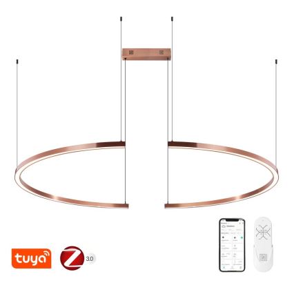 Immax NEO 07328L - LED dimbar pendellampa på kabel FINO LED/72W/230V 120 cm roséguld Tuya + fjärrkontroll
