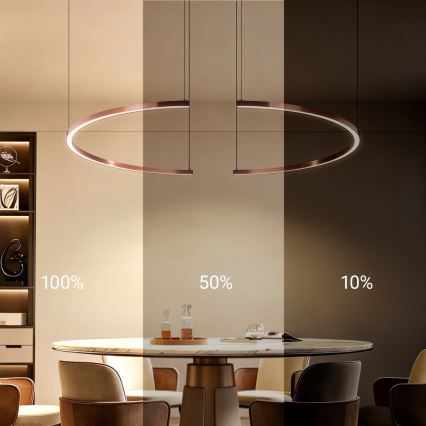 Immax NEO 07328L - LED dimbar pendellampa på kabel FINO LED/72W/230V 120 cm roséguld Tuya + fjärrkontroll