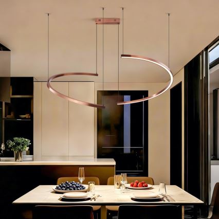 Immax NEO 07328L - LED dimbar pendellampa på kabel FINO LED/72W/230V 120 cm roséguld Tuya + fjärrkontroll