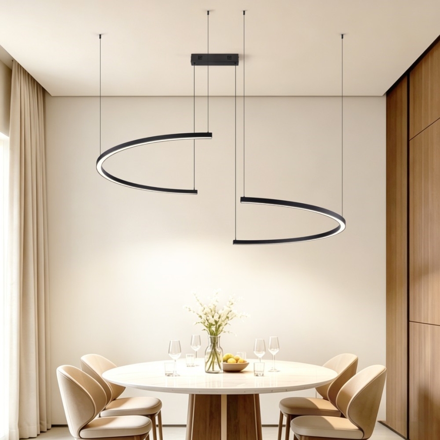 Immax NEO 07329L - LED dimbar pendel på vajer FINO LED/72 W/230 V 120 cm svart Tuya + fjärrkontroll