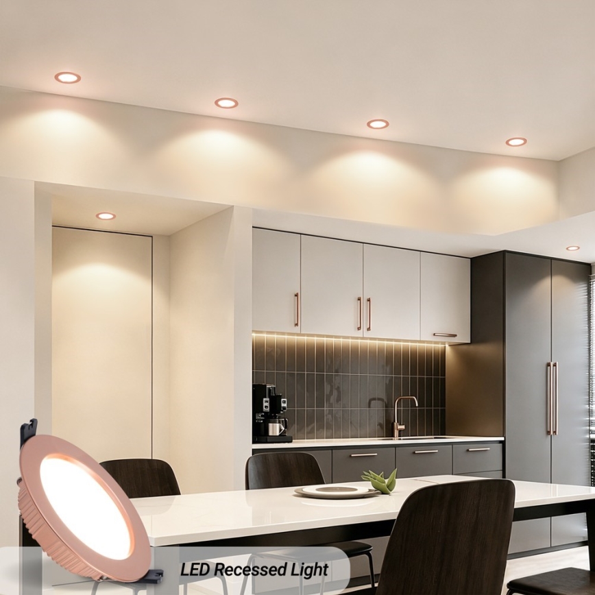 Immax NEO 07330L - Dimbar infälld LED-downlight DOWN LED/12W/230V Wi‑Fi Tuya Ø 12 cm roséguld
