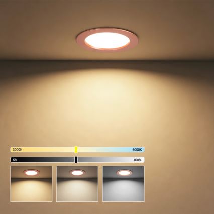 Immax NEO 07330L - Dimbar infälld LED-downlight DOWN LED/12W/230V Wi‑Fi Tuya Ø 12 cm roséguld