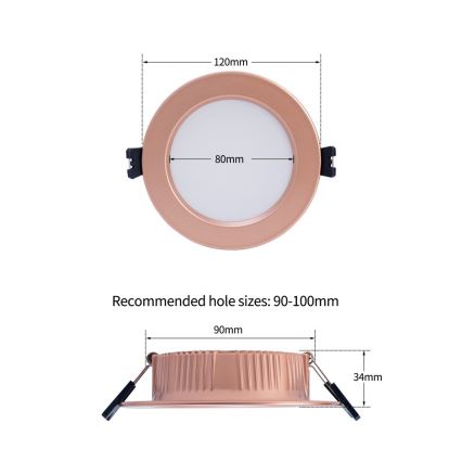 Immax NEO 07330L - Dimbar infälld LED-downlight DOWN LED/12W/230V Wi‑Fi Tuya Ø 12 cm roséguld