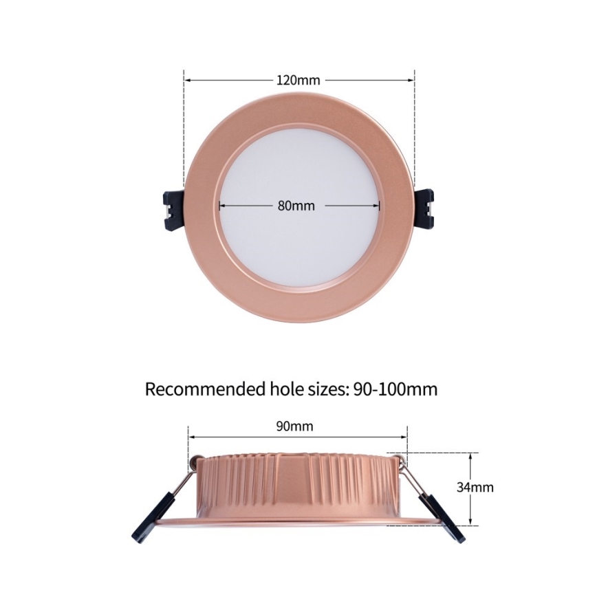 Immax NEO 07330L - Dimbar infälld LED-downlight DOWN LED/12W/230V Wi‑Fi Tuya Ø 12 cm roséguld