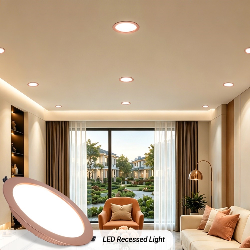 Immax NEO 07331L - dimbar LED infälld downlight, 36W/230V, Wi‑Fi Tuya, Ø 23 cm, roséguld