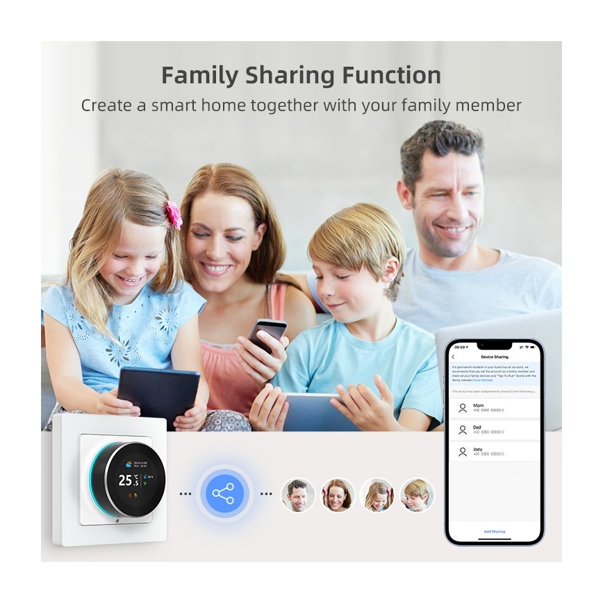 Immax NEO 07534L - Termostat för golvvärme SMART 230V/3A Wi-Fi Tuya