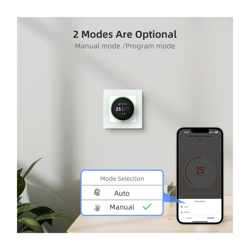 Immax NEO 07535L - Termostat för elektrisk golvvärme SMART 230V/16A Wi-Fi Tuya