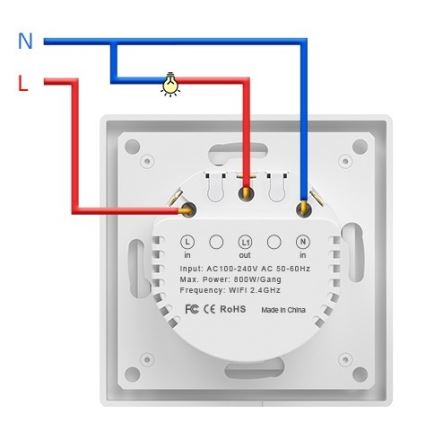 Immax NEO 07549L - SMART 1-knapps strömbrytare 230V