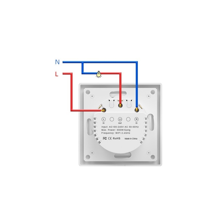 Immax NEO 07549L - SMART 1-knapps strömbrytare 230V