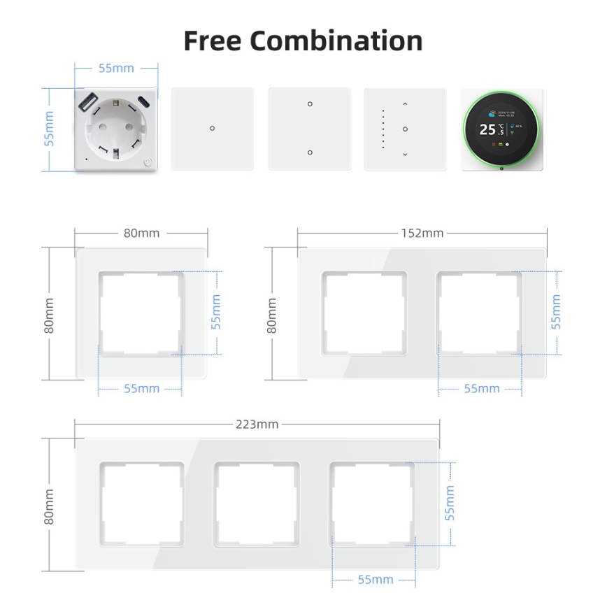 Immax NEO 07552L - Smart vägguttag Typ F 16A/230V + 1xUSB-A+1xUSB C PD 20W