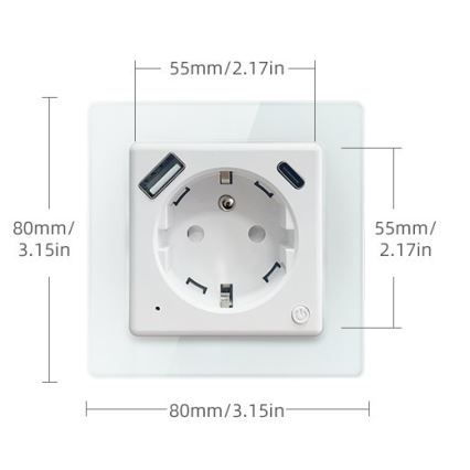 Immax NEO 07553L - Smart uttag E 16A/230V + 1xUSB-A+1xUSB C PD 20W