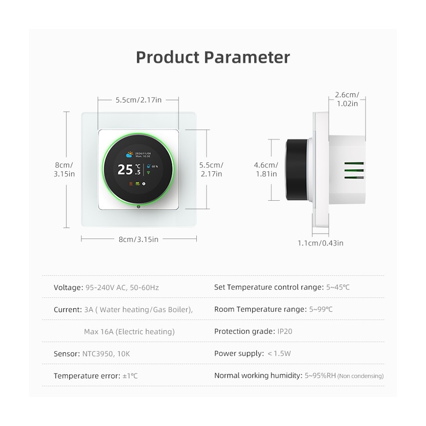 Immax NEO 07555L - SMART-termostat för elektrisk golvvärme 230 V/16 A