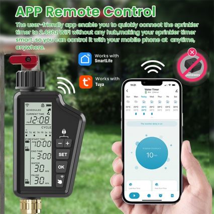Immax NEO 07556L - Bevattningsventil 4xAA IP65 Wi-Fi Tuya