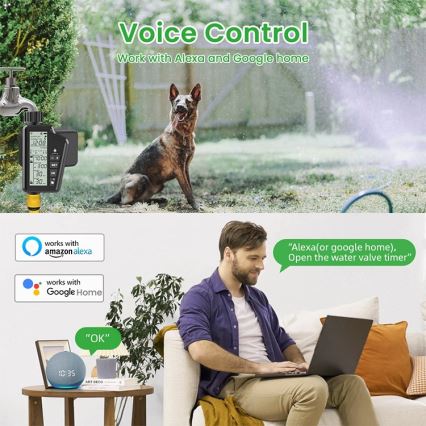 Immax NEO 07556L - Bevattningsventil 4xAA IP65 Wi-Fi Tuya