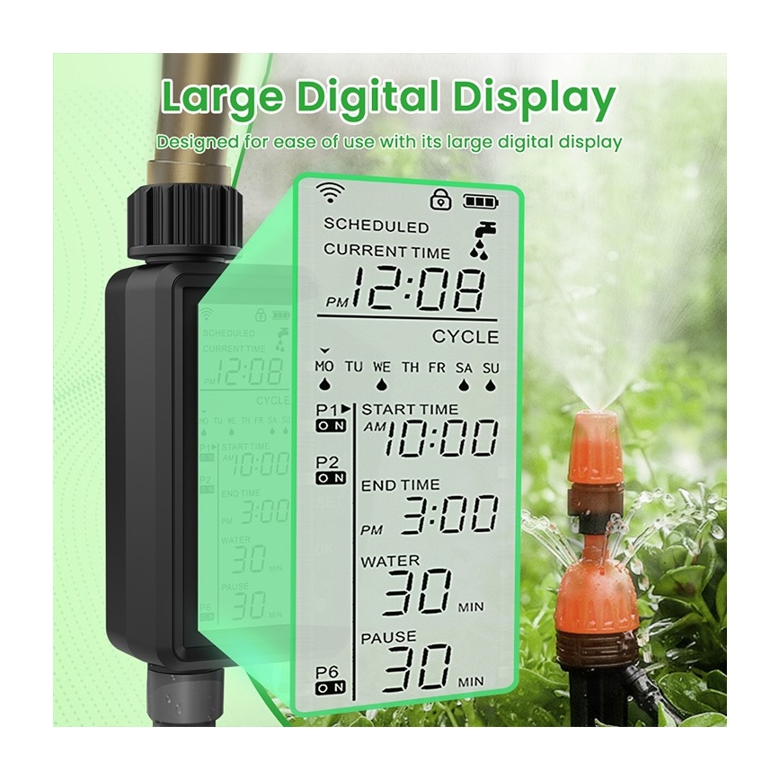 Immax NEO 07556L - Bevattningsventil 4xAA IP65 Wi-Fi Tuya
