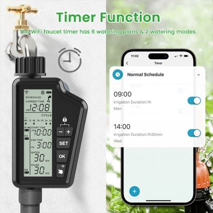 Immax NEO 07556L - Bevattningsventil 4xAA IP65 Wi-Fi Tuya