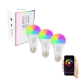 Immax NEO 07712C - KIT 3x LED RGB+CCT Ljusreglerad glödlampa NEO LITE Wi-Fi Smart E27/9W/230V 2200-6500K