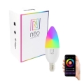 Immax NEO 07716L - LED RGB+CCT Ljusreglerad glödlampa E14/5,5W/230V 2700K Wi-Fi Tuya