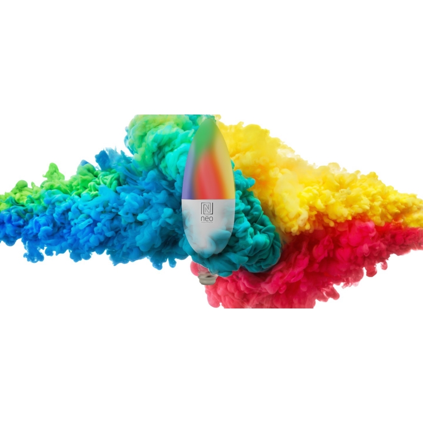Immax NEO 07716L - LED RGB+CCT Ljusreglerad glödlampa E14/5,5W/230V 2700K Wi-Fi Tuya