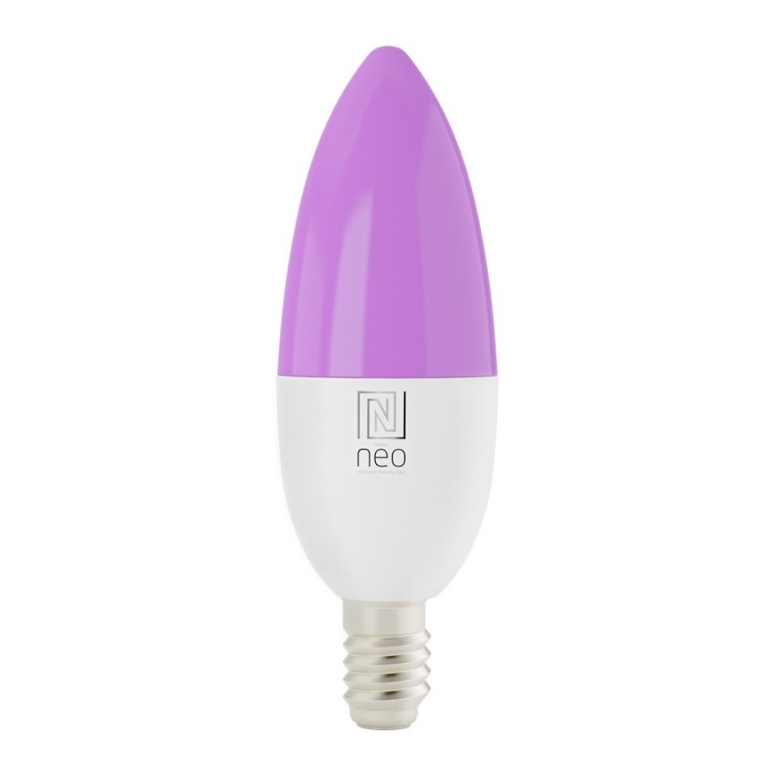 Immax NEO 07716L - LED RGB+CCT Ljusreglerad glödlampa E14/5,5W/230V 2700K Wi-Fi Tuya
