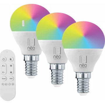 Immax NEO 07745CDO - 3-pack LED RGB+CCT dimmbar lampa E14/6W/230V Wi-Fi + fjärrkontroll