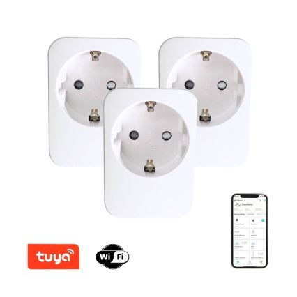 Immax NEO 07761C - Set med 3 smarta uttag NEO LITE 3680W/230V/16A Wi-Fi Tuya SCHUKO