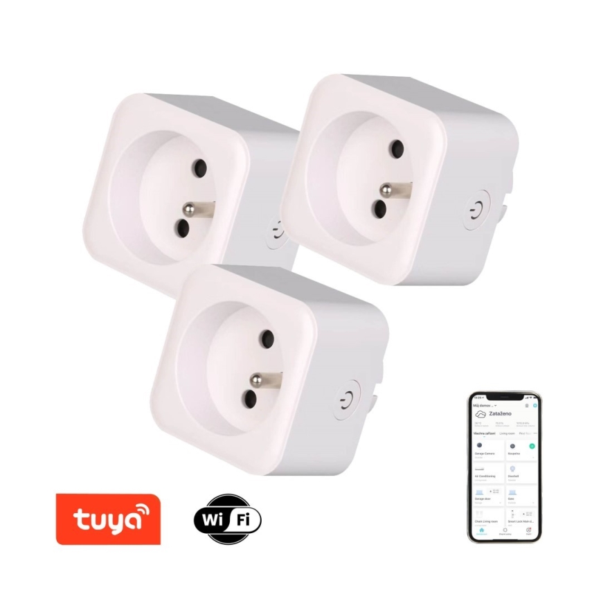 Immax NEO 07762C - SET OM 3 Smarta NEO LITE-uttag 3680W/230V/16A Wi-Fi Tuya