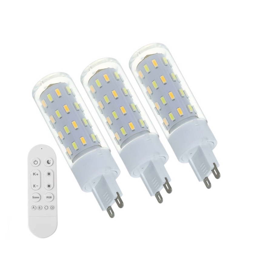 Immax NEO 07763CDO - Set om 3 dimbara LED CCT-lampor G9/4W/230V, Wi‑Fi (Tuya) + fjärrkontroll