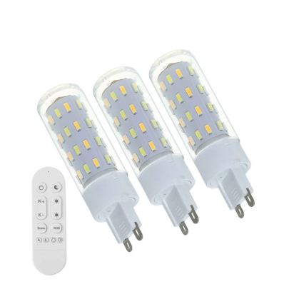Immax NEO 07763CDO - Set med 3 dimbara LED CCT-lampor G9/4W/230V, Wi‑Fi (Tuya) + fjärrkontroll