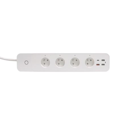 Immax NEO 07771L - NEO LITE Smart grenuttag med 4 AC-uttag + 3xUSB + 1xUSB-C, Wi-Fi (Tuya)