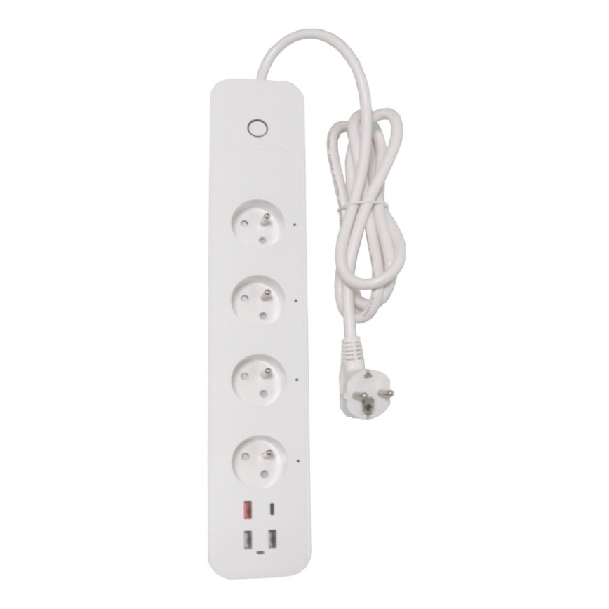 Immax NEO 07771L - NEO LITE Smart grenuttag med 4 AC-uttag + 3xUSB + 1xUSB-C, Wi-Fi (Tuya)